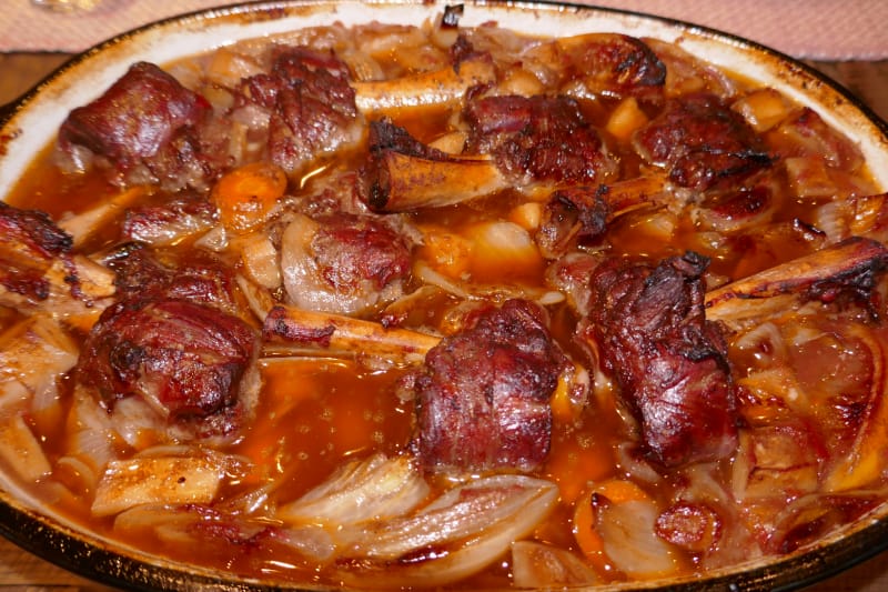 Lammeskank med rotgrønnsaker i ovnen Lammeskank med rotgrønnsaker i ovnen