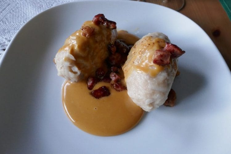 Weekly menu for week 33 Potato dumplings with a dip