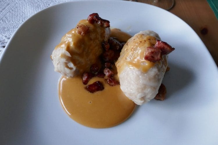 Potato dumplings with a dip Potato dumplings with a dip