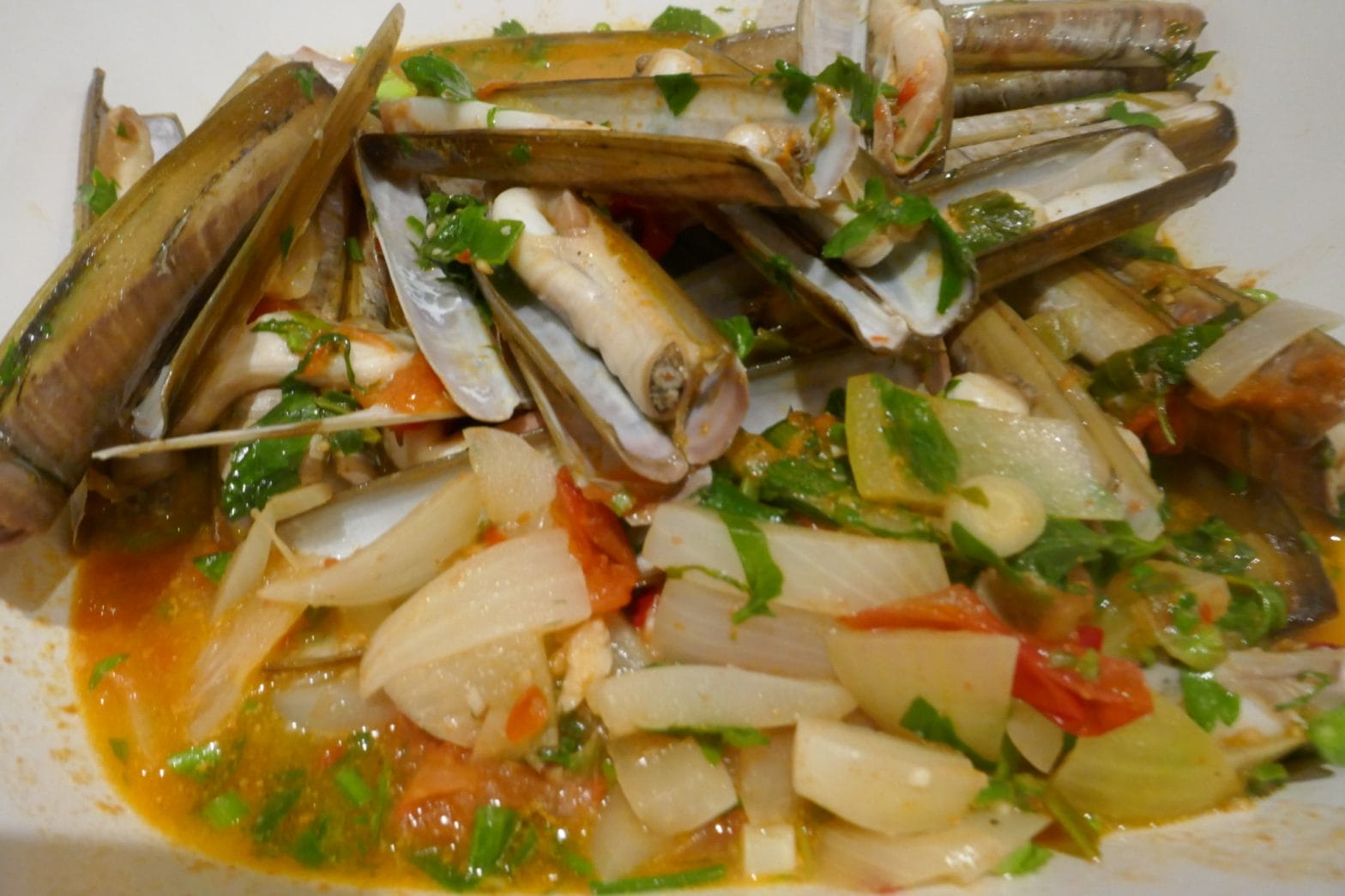 Pasta med knivskjell