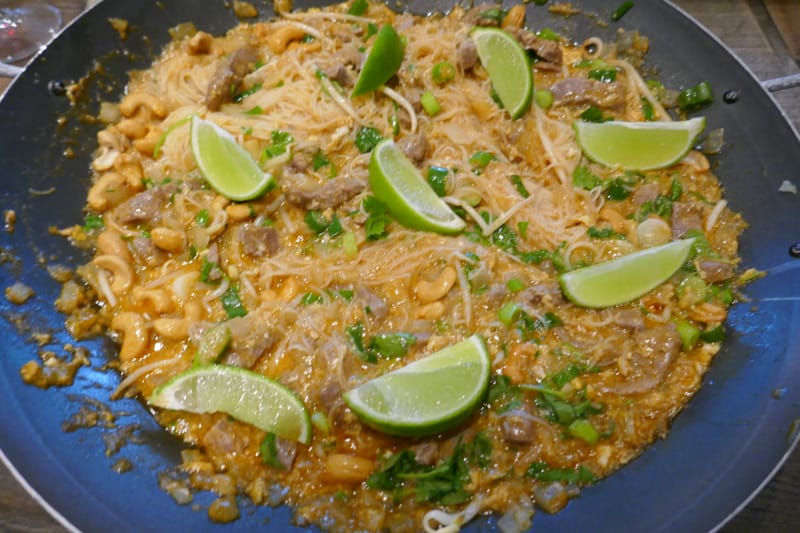 Pad thai med kylling