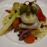 Tunfisk med grilla grønnsaker og fennikel- og eplesaus