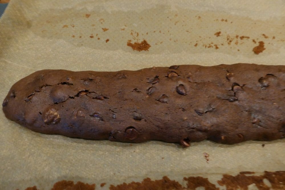 Cappuccinobiscotti ferdig med første steking Cappuccinobiscotti ferdig med første steking