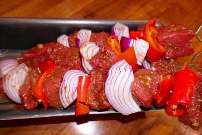 Sweet scorpion grillspyd med båtpoteter og aioli Sweet scorpion grillspyd med båtpoteter og aioli