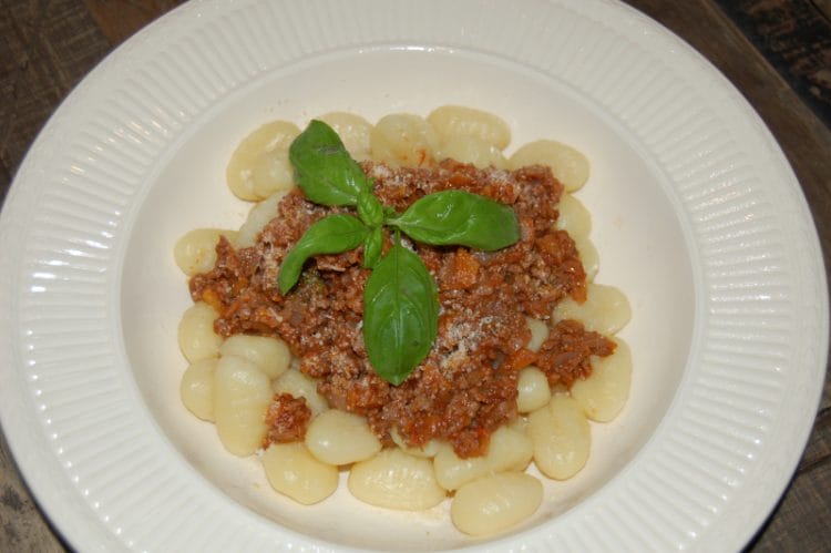 Weekly menu for week 37 Gnocchi with meat sauce