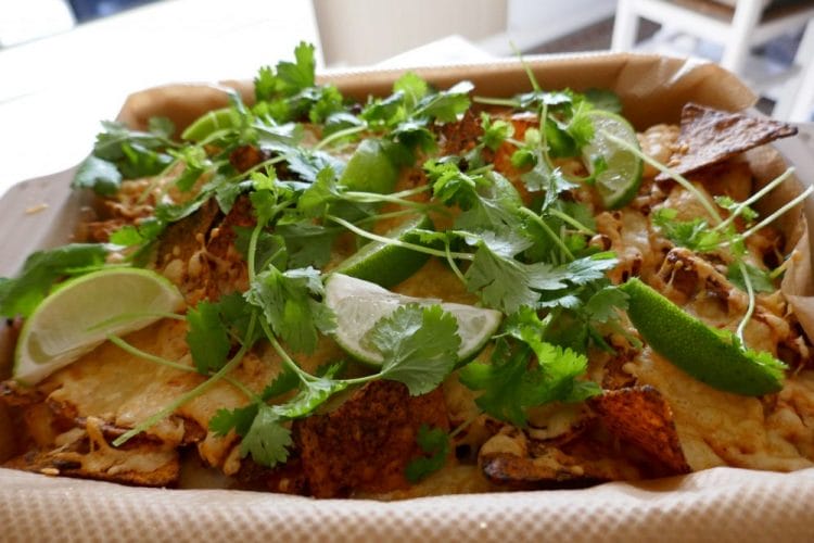 Gratinated nachos with chicken Gratinated nachos with chicken