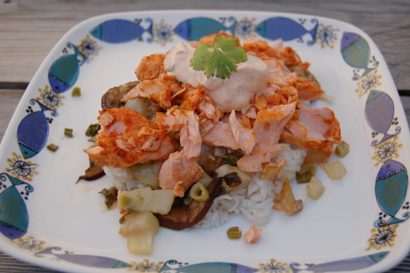 Pulled laks med smak av østen