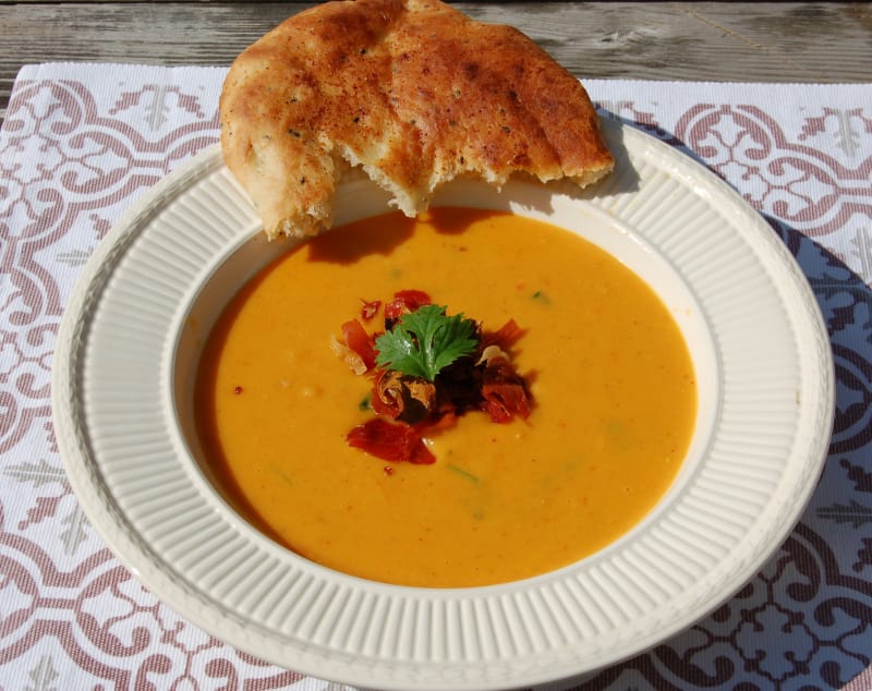 Søtpotetsuppe med smak av Thailand