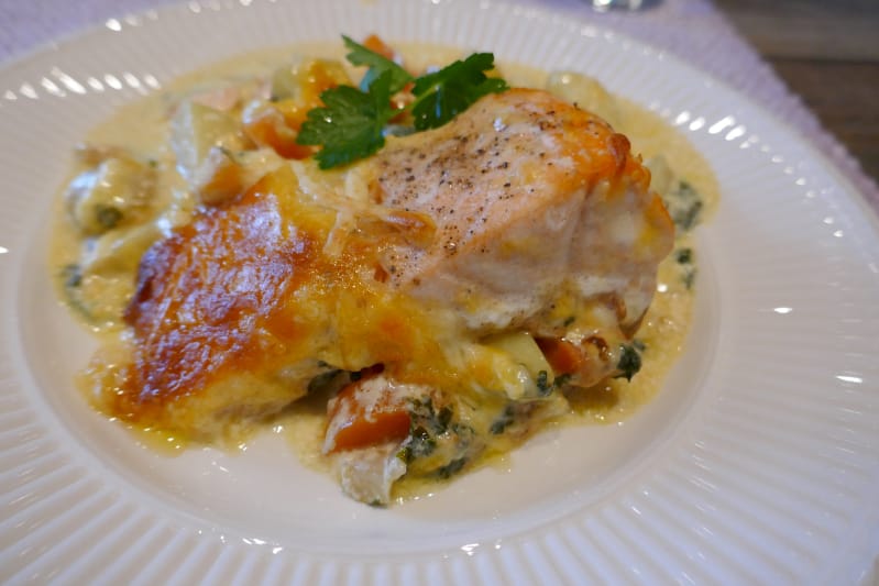 Enkel lakserett i ovnen