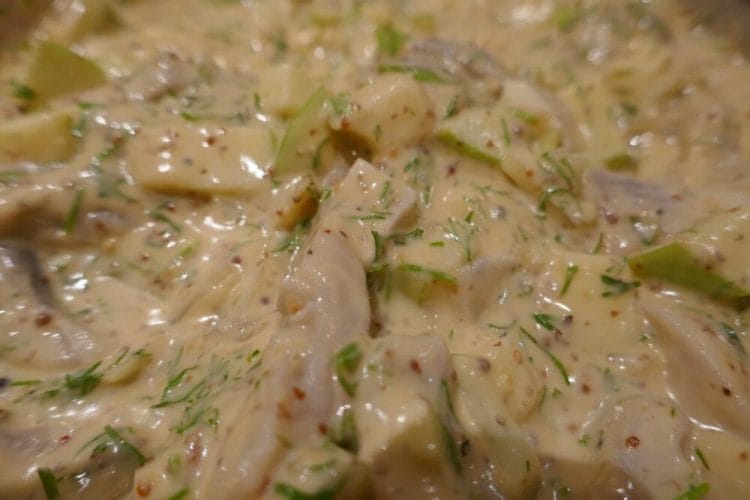 Mustard herring with green apples Mustard herring with green apples