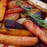 Ovnsbakte rotgrønnsaker med hvitløk