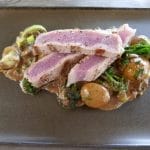 Tunfisk med pepper- og soppsaus