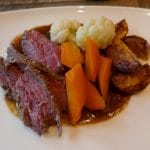 Indrefilet med løksaus og ovnspoteter
