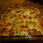 Hvit og blå lasagne