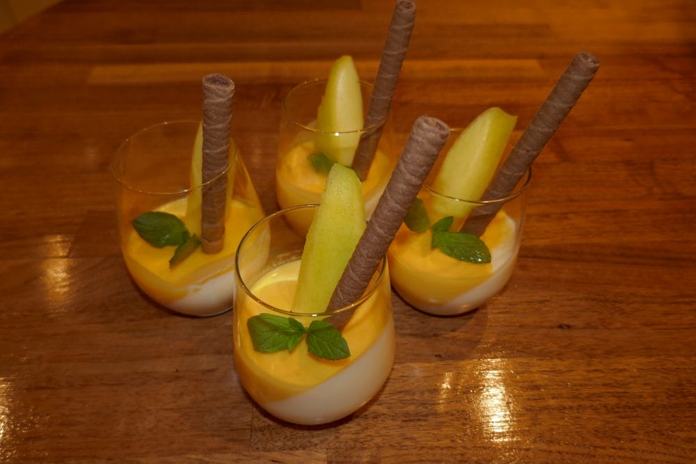 Panna cotta med kokos- og mango