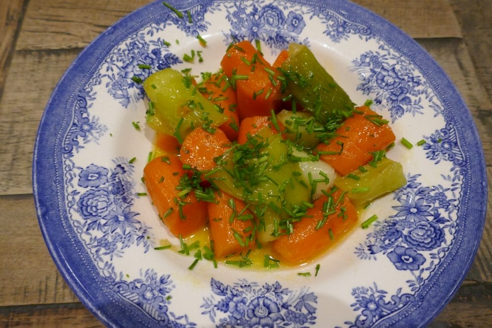 Glaserte gulrøtter og purre