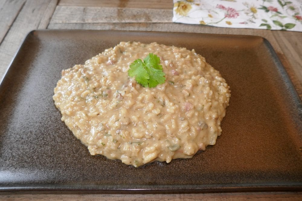 Arroz con coco med bacon