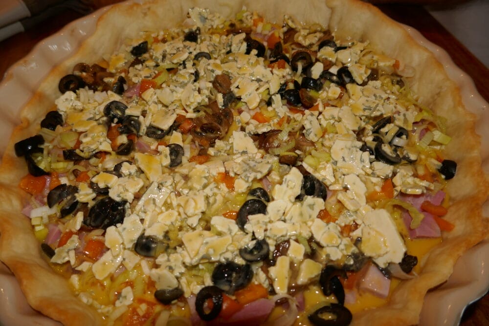 Pai med skinke og blåskimmelost