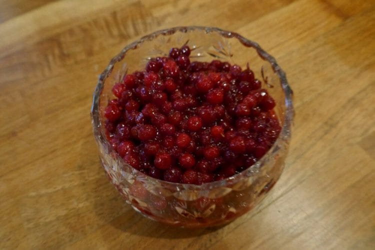 Stirred cranberries