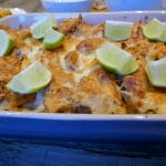 Gratinerte nachos med kylling