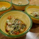 Italiensk forrett med argentinske villreker eller scampi