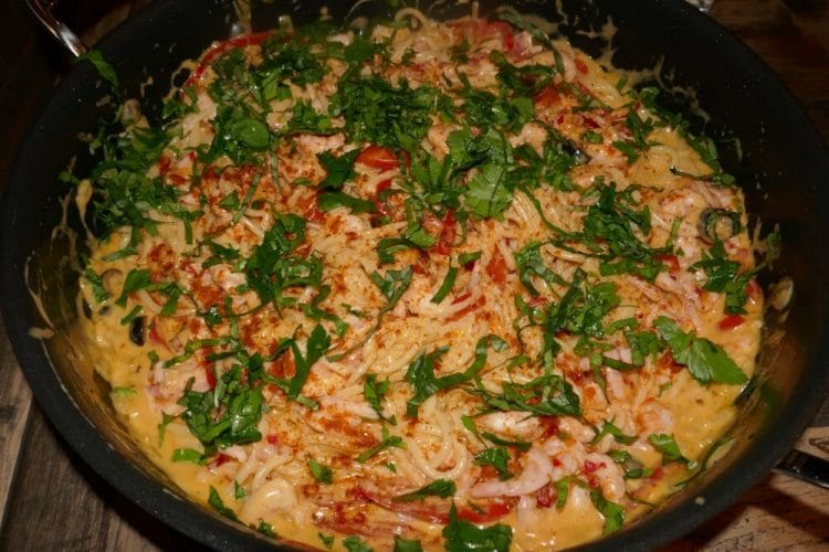 Pasta with petty prawns Pasta with petty prawns