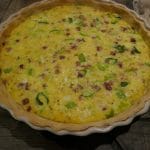 Västerbottenpai med bacon, purre og løk