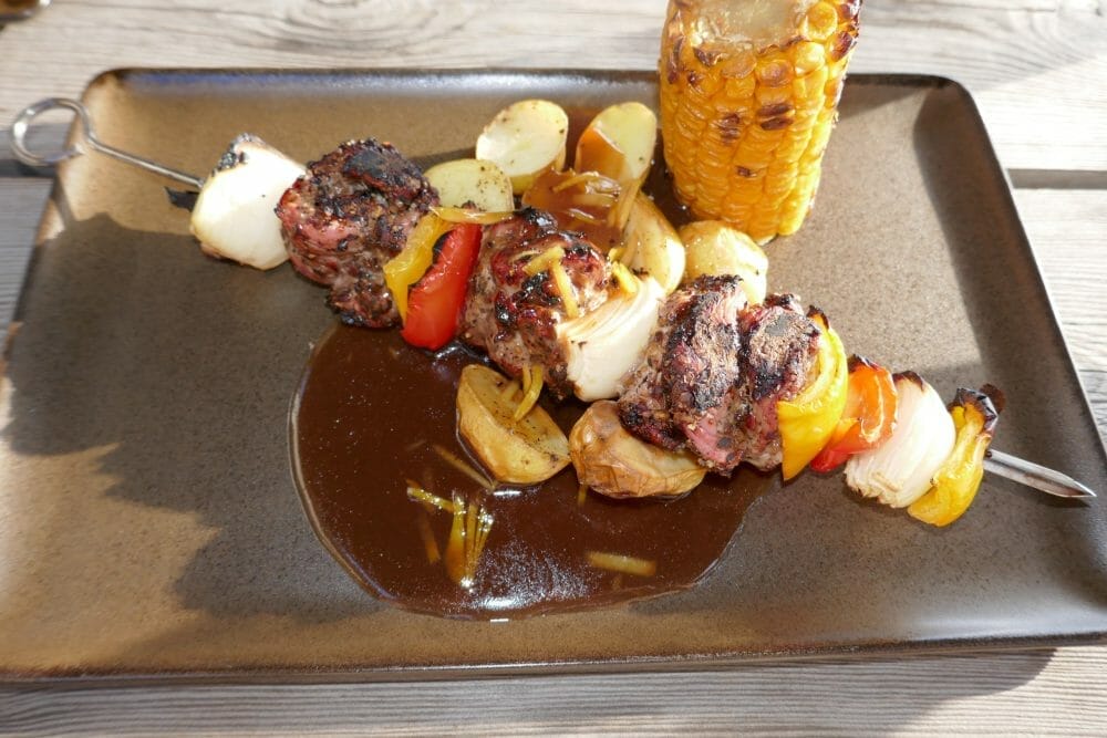 Grillspyd med appelsinsaus