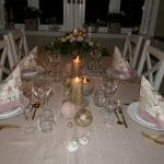Party table in pale pink and gold