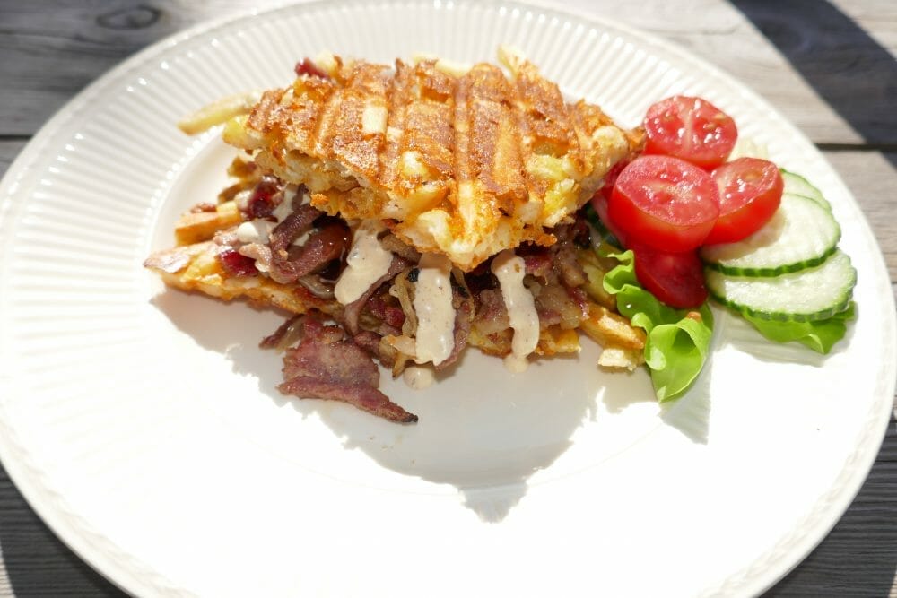 Vaffelchipsburgerbrød