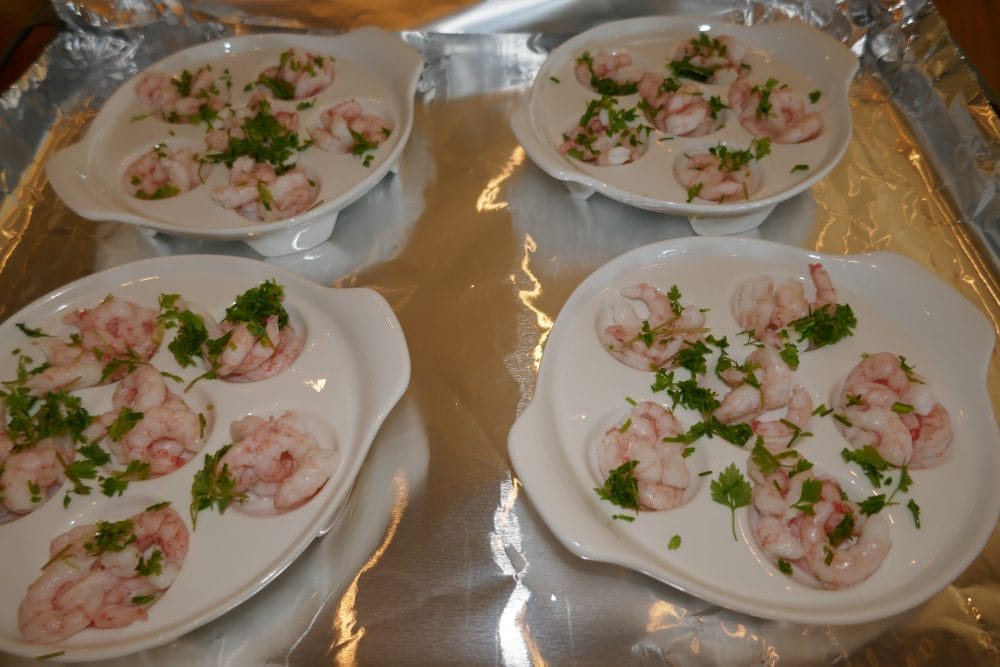 Reker med persille og gressløk