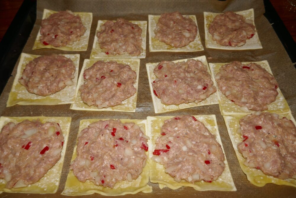 Smashed wonton før steking