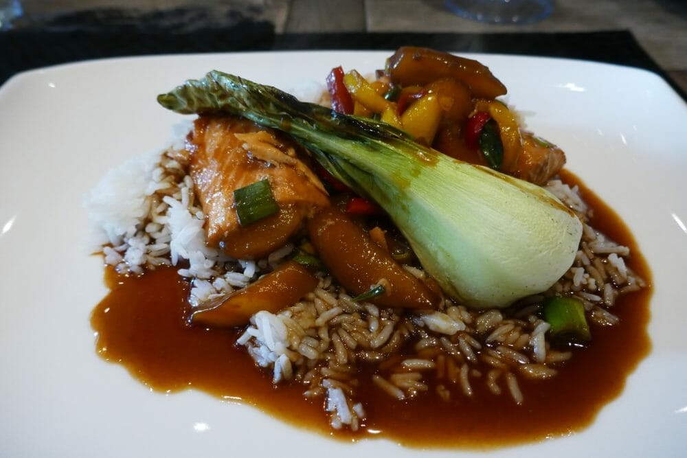 Laks teriyaki med deilige grønnsaker