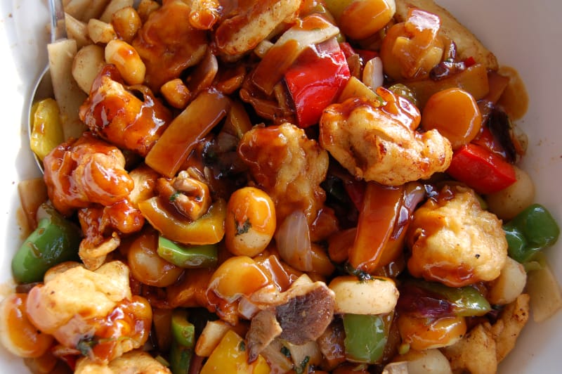 Innbakt svinefilet med sursøt saus